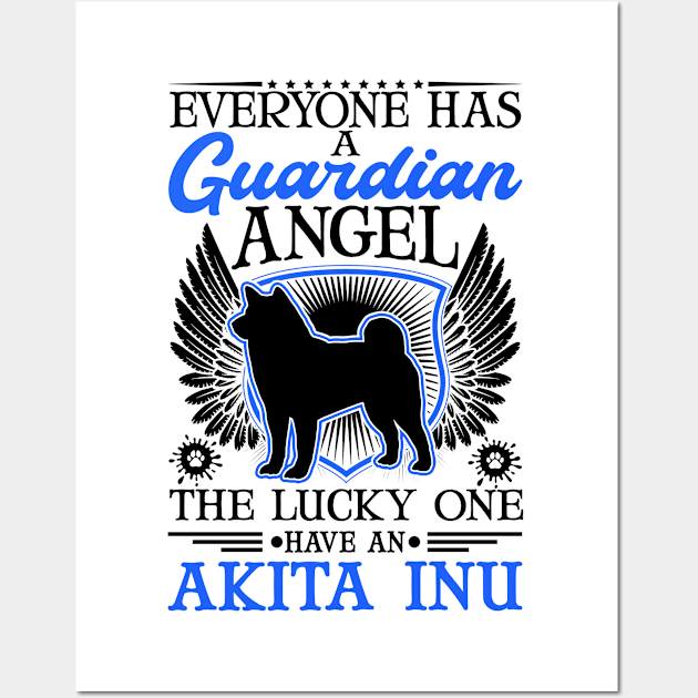 Akita Inu Guardian Angel Wall Art by favoriteshirt